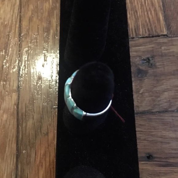 Sterling Silver Ring with turquoise stones size 5 - Picture 2 of 7